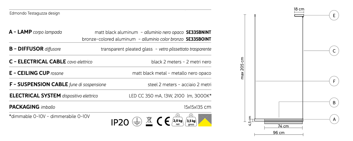 Groove Suspension lamp