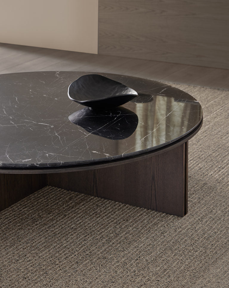 Slot Round Coffee Tables with Marble Ø100