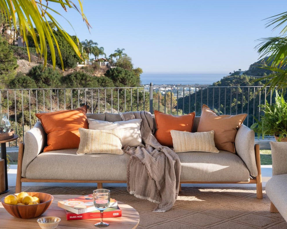 Leia Outdoor Sofa – Teak & Outdoor upholstery (3 seats)