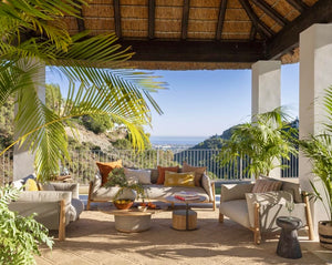 Leia Outdoor Armchair – Teak & Outdoor upholstery