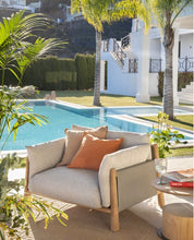 Carregar imagem no visualizador da galeria, Leia Outdoor Armchair – Teak &amp; Outdoor upholstery
