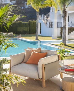 Leia Outdoor Armchair – Teak & Outdoor upholstery