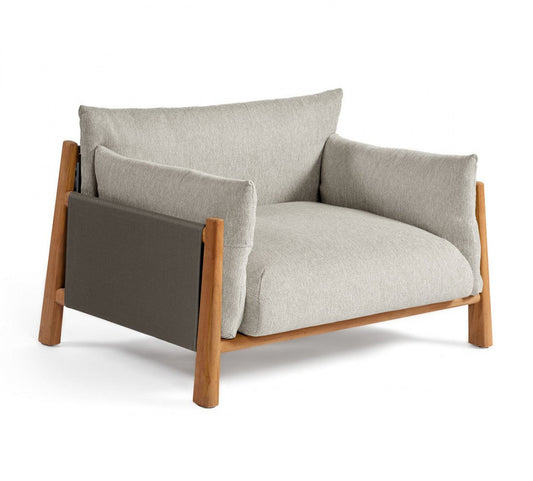 Leia Outdoor Armchair – Teak & Outdoor upholstery