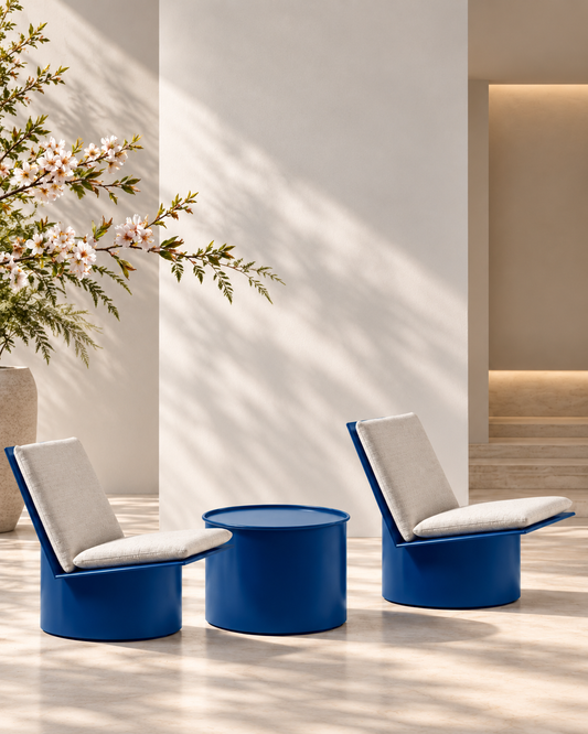 Lounge Chair Blue Valerie Outdoor Set