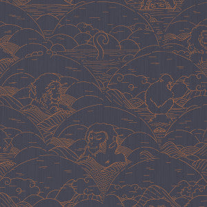 Collection Tokyo Blue - Indigo Macaque