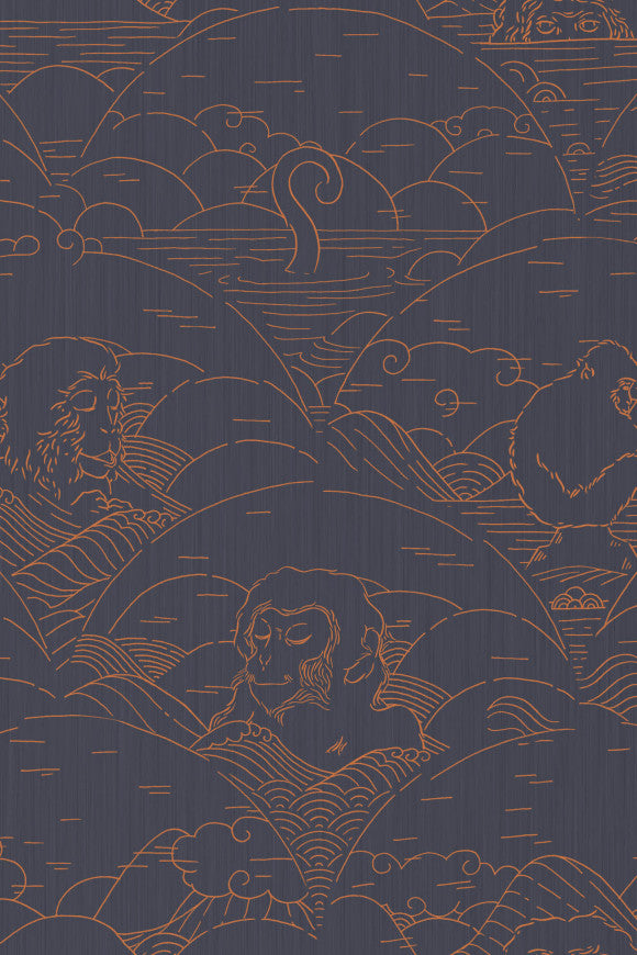 Collection Tokyo Blue - Indigo Macaque