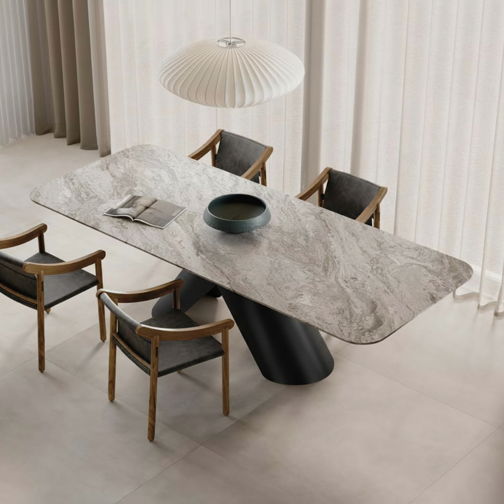 Omik Dining Table (Embossed Black)