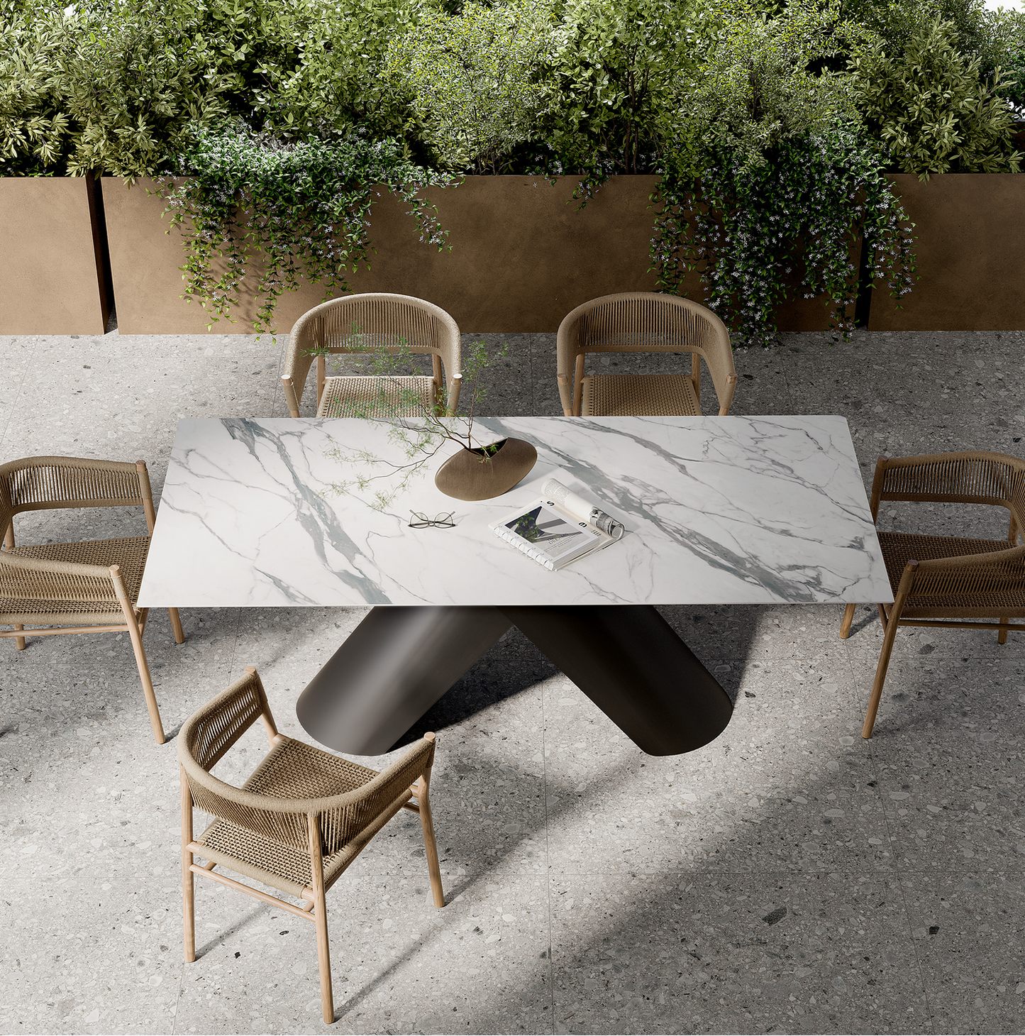 Omik Dining Table (Embossed Black)