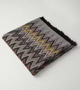 Chen wool blend zigzag plaid blanket (throw)