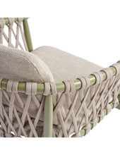 Load image into Gallery viewer, Olive Green Outdoor Dining Armchair ( with Grey Rope and Cushions)
