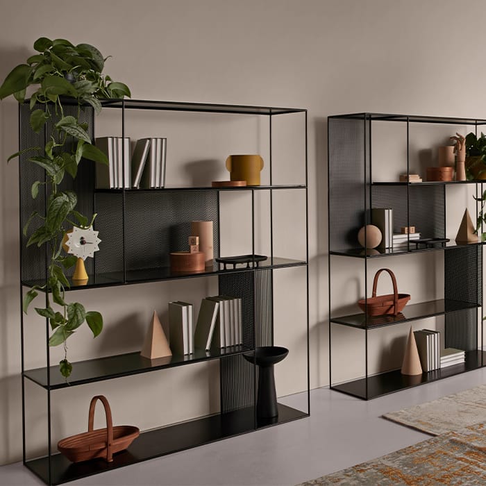 Sarabi Glass and Steel Bookcase