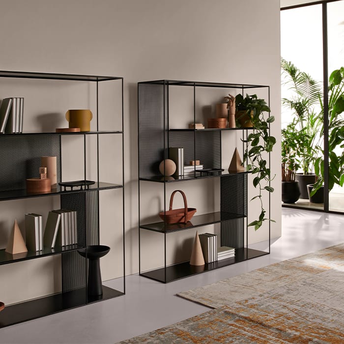 Sarabi Glass and Steel Bookcase