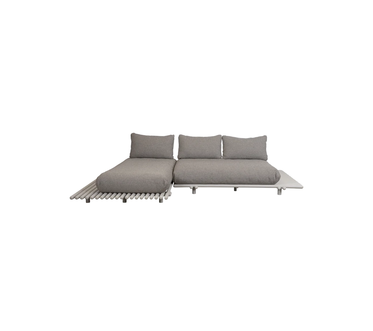 Sticks platform, sofa w/ chaise lounge - Aluminium