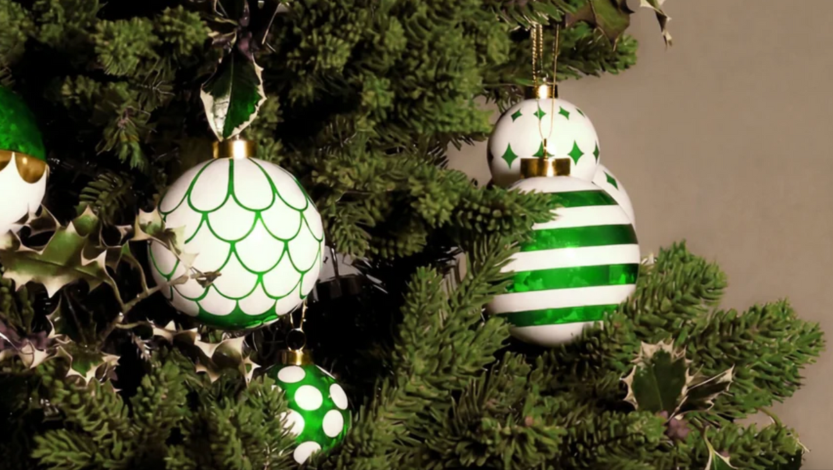 Delight  Set of 2 Christmas Bauble (Green)