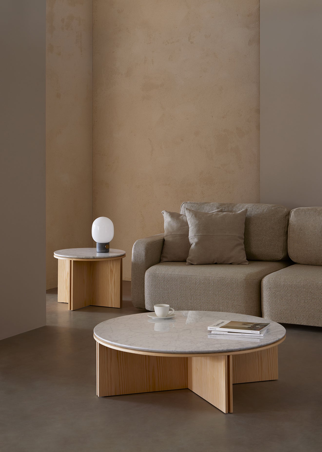 Slot  Round Side Tables with Marble