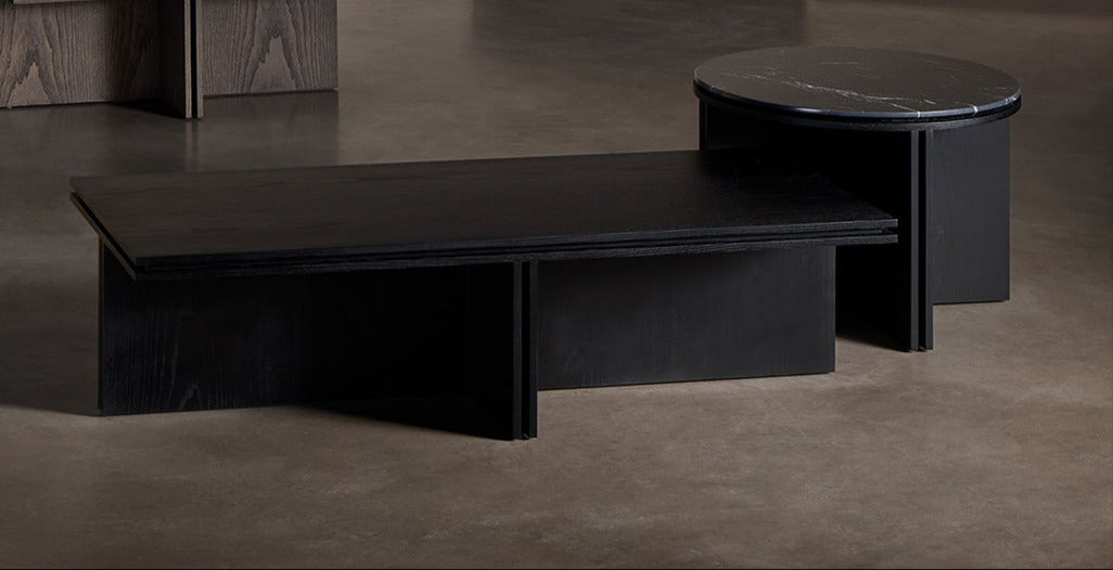 Slot Round Coffee Tables with Marble Ø100