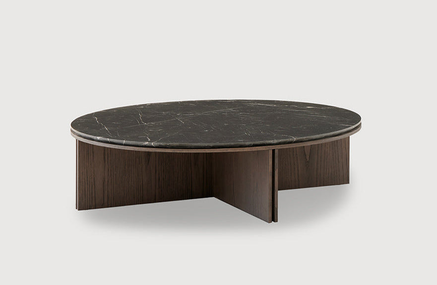 Slot Round Coffee Tables with Marble Ø100