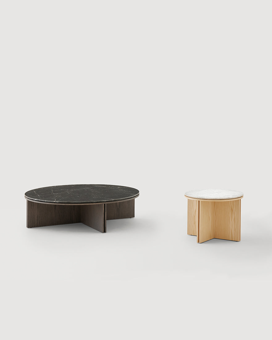 Slot  Round Side Tables with Marble