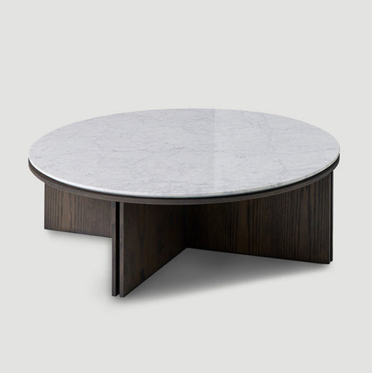 Slot Round Coffee Tables with Marble Ø100