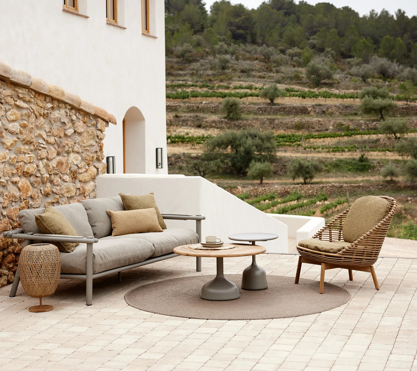 Sticks 2 seater sofa - aluminium