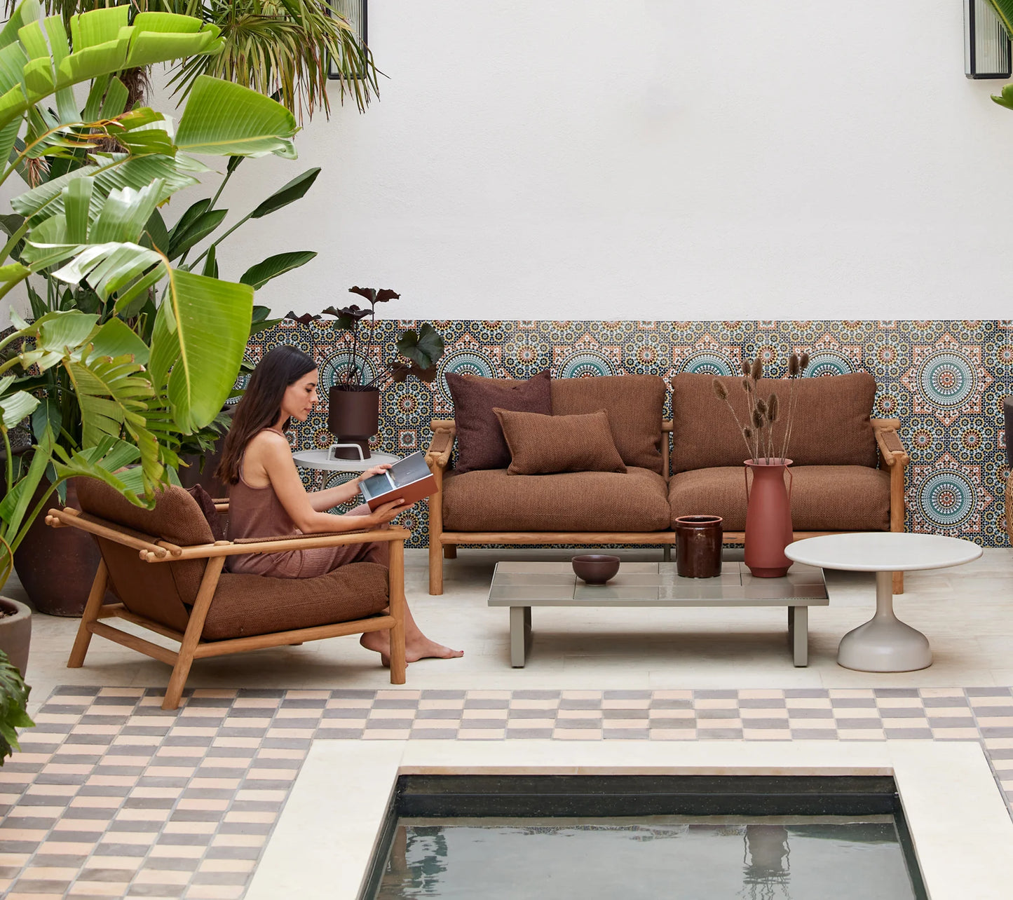 Sticks 2 seater sofa - teak