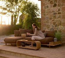 Load image into Gallery viewer, Sticks platform, sofa w/ chaise lounge - Teka with umber brown
