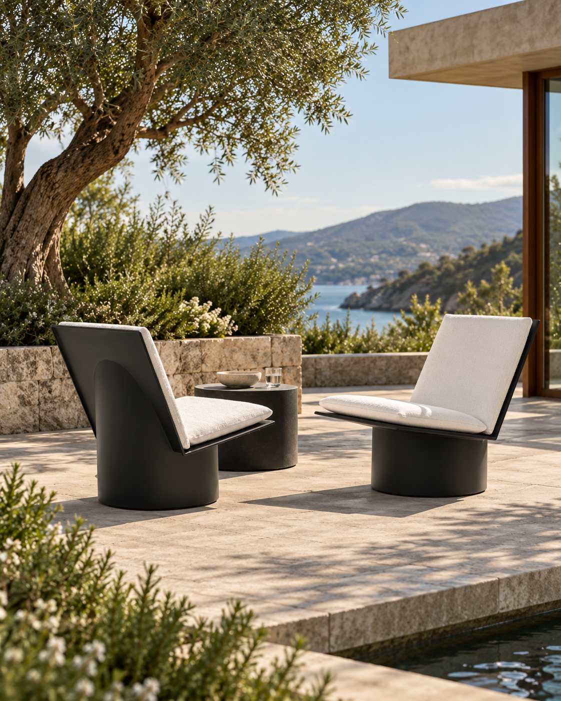 Lounge Chair Black Valerie Outdoor Set