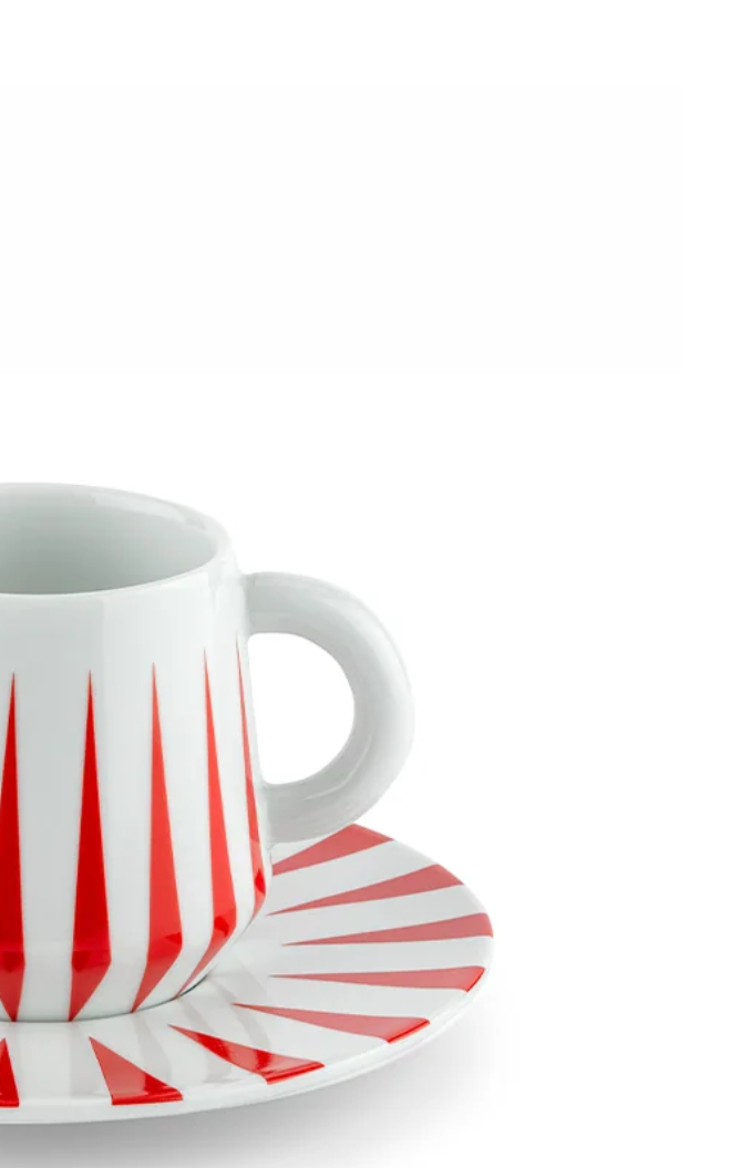 Delight  Set of Two Mocha Cups with Saucer (Red)