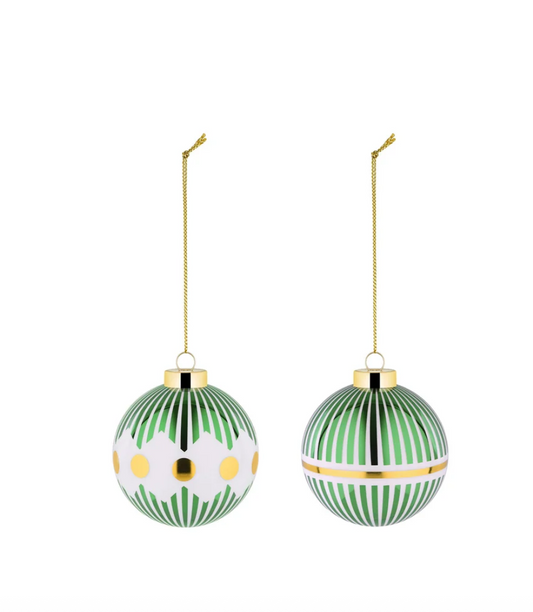 Delight  Set of 2 Christmas Bauble (Green)