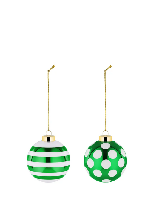 Delight  Set of 2 Christmas Bauble (Green)