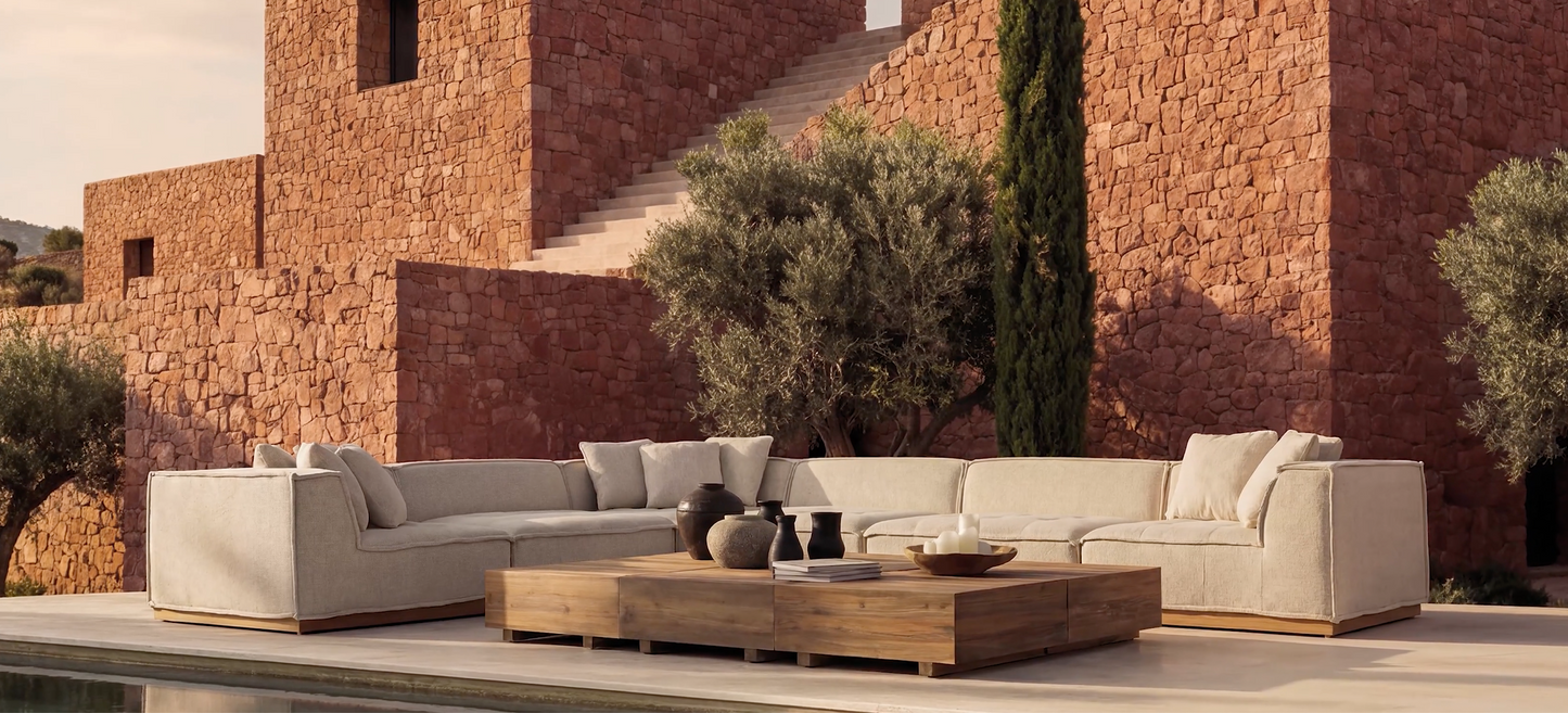 VITTEL CORNER SOFA MODULE (TEKA WOOD)