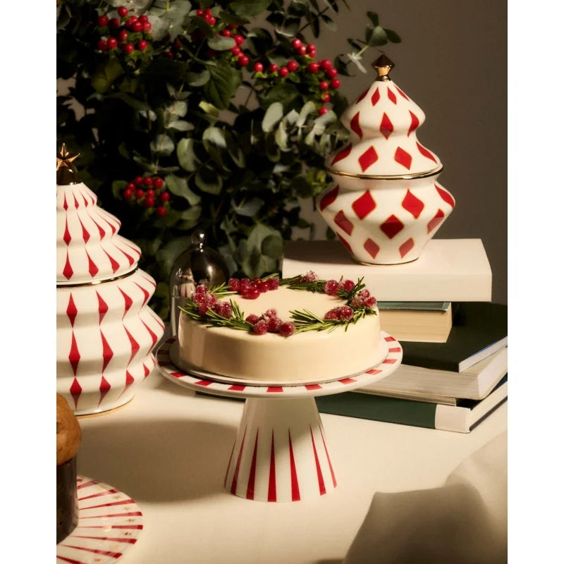 Delight Stand Serving Plate (Red)