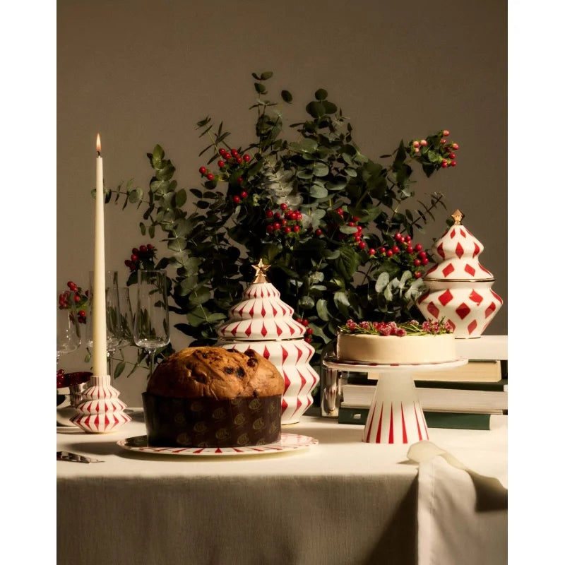 Delight  Panettone Serving Plate (Red)