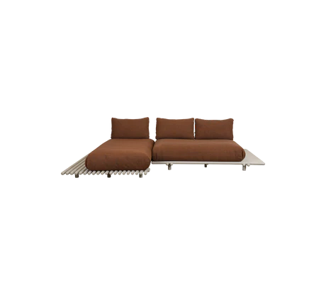 Sticks platform, sofa w/ chaise lounge - Aluminium