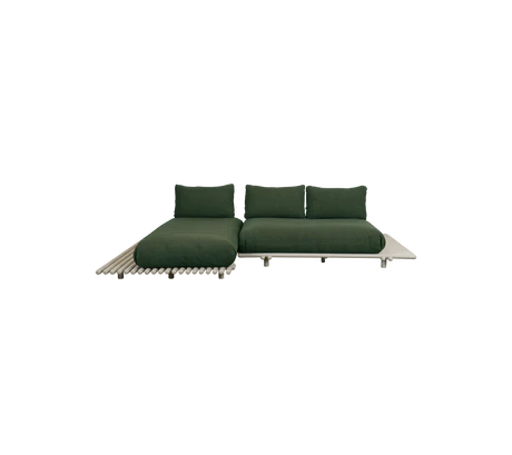 Sticks platform, sofa w/ chaise lounge - Aluminium