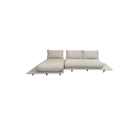 Sticks platform, sofa w/ chaise lounge - Aluminium
