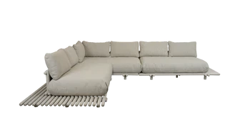 Sticks platform, corner sofa large - Aluminium