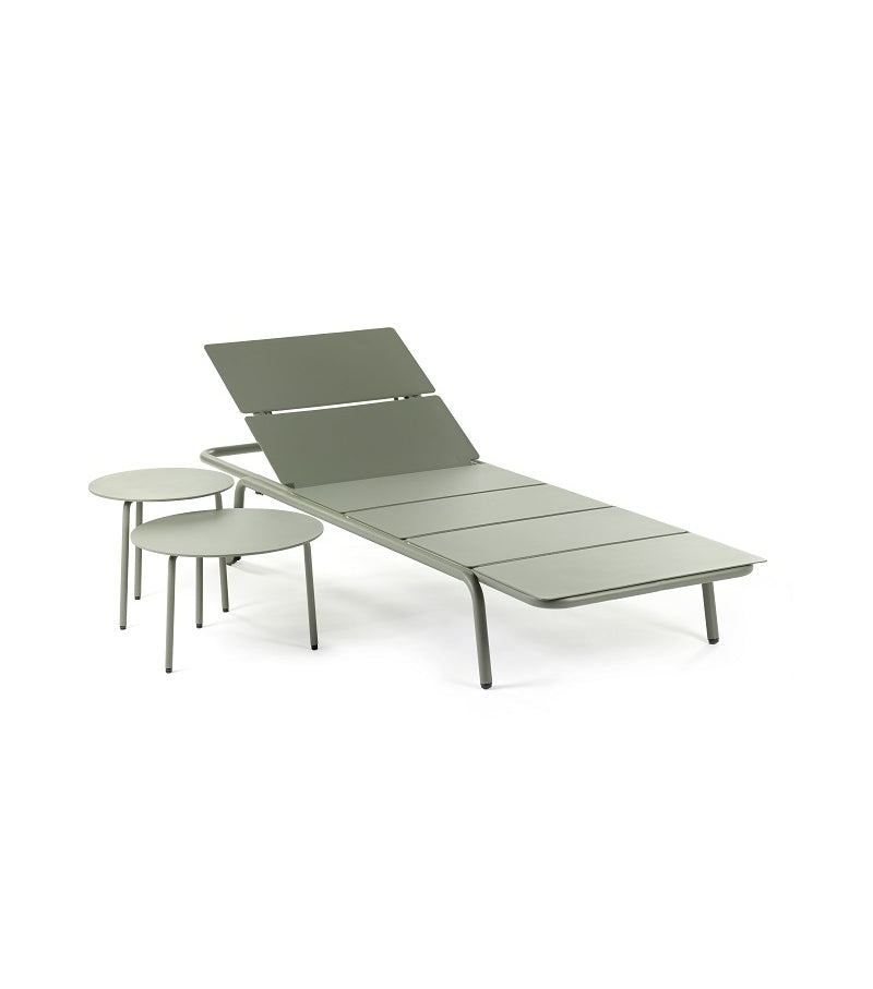 Sun lounger aluminium eucalyptus green - August