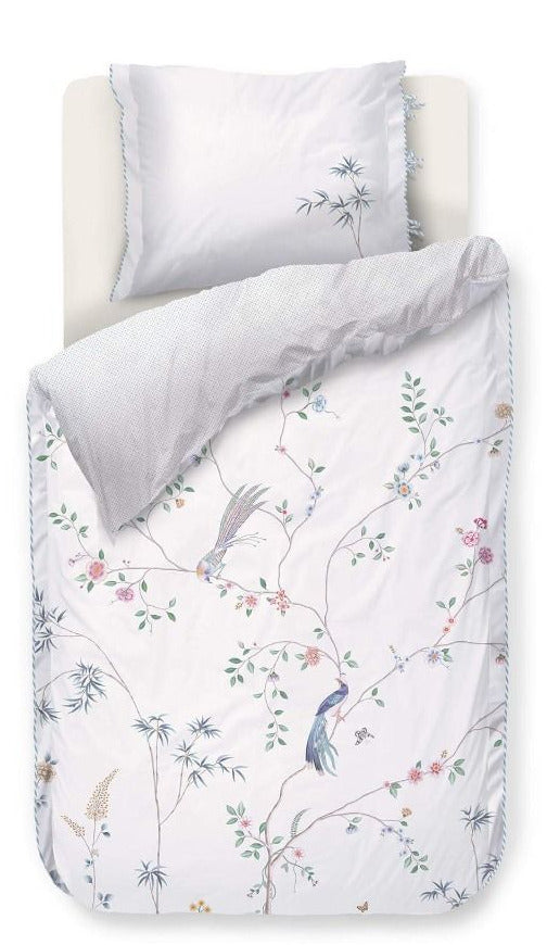 Bamboo Blossom White Duvet Cover