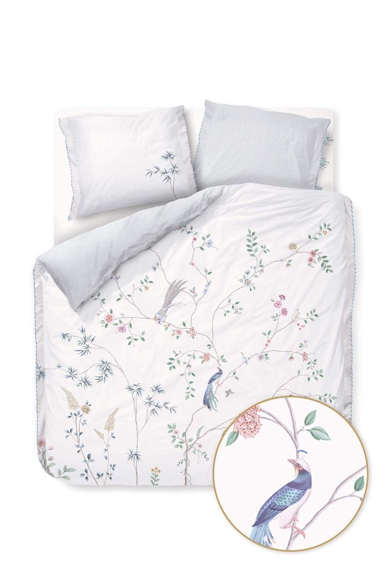 Bamboo Blossom White Duvet Cover
