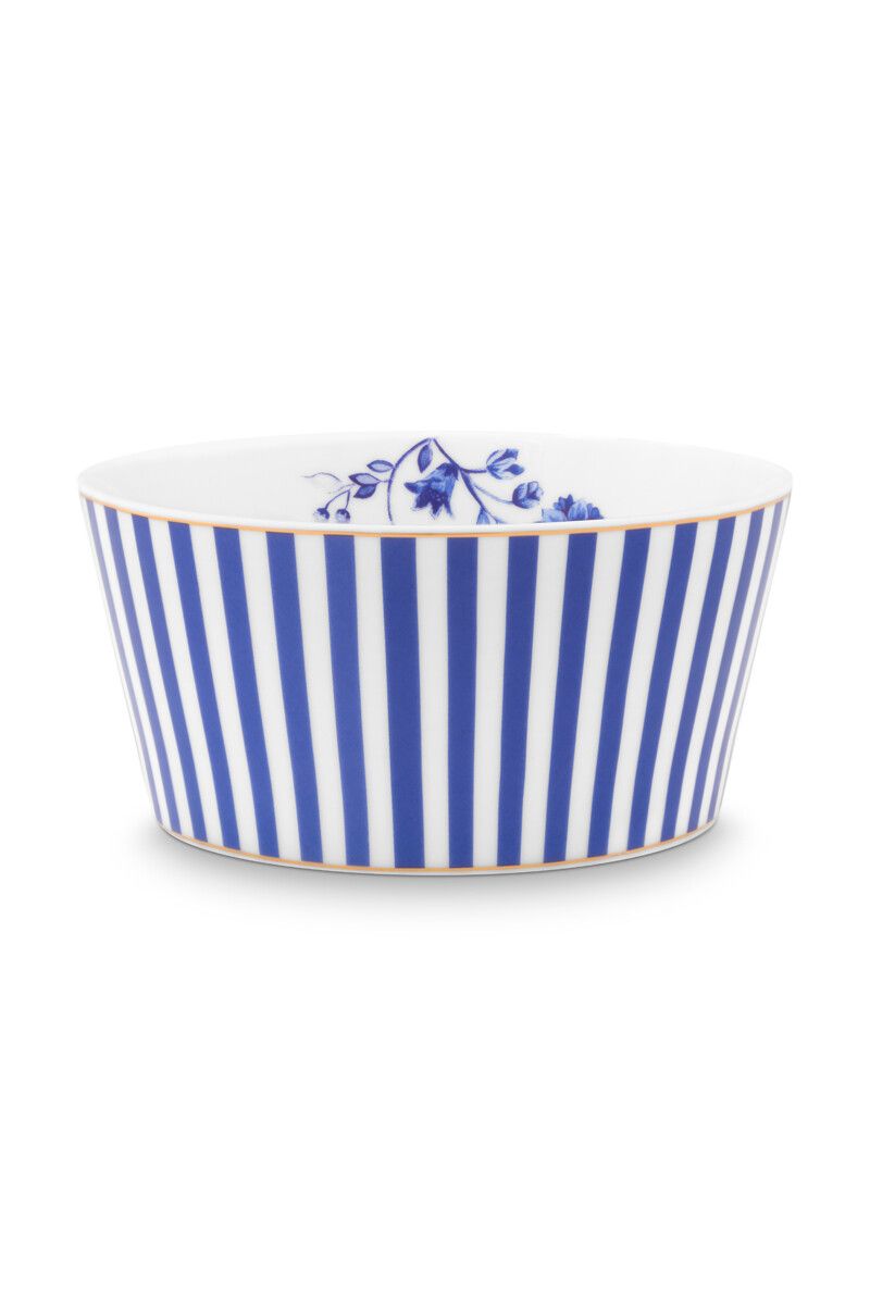Bowl Royal Stripes Blue 12 cm (Set 4 Pieces)