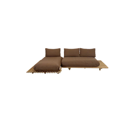 Sticks platform, sofa w/ chaise lounge - Teak