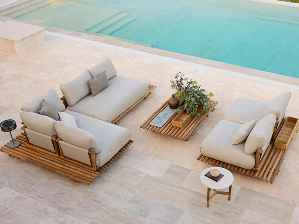 Sticks platform, corner sofa large - Teak