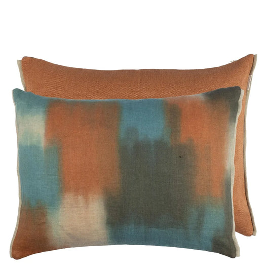 Carrés Ombrés Terracota Cushion