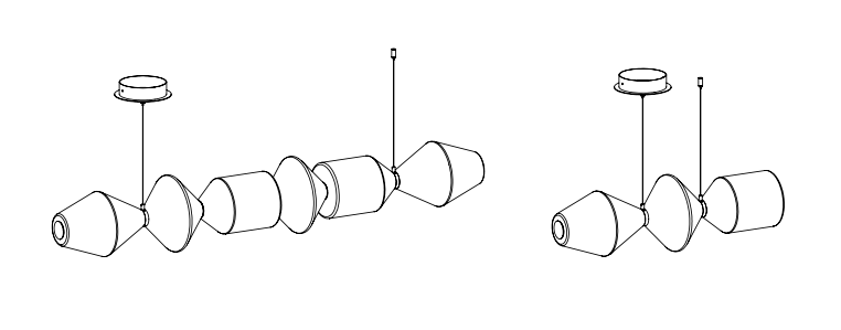 Costantina Horizontal Small Suspension Lamp