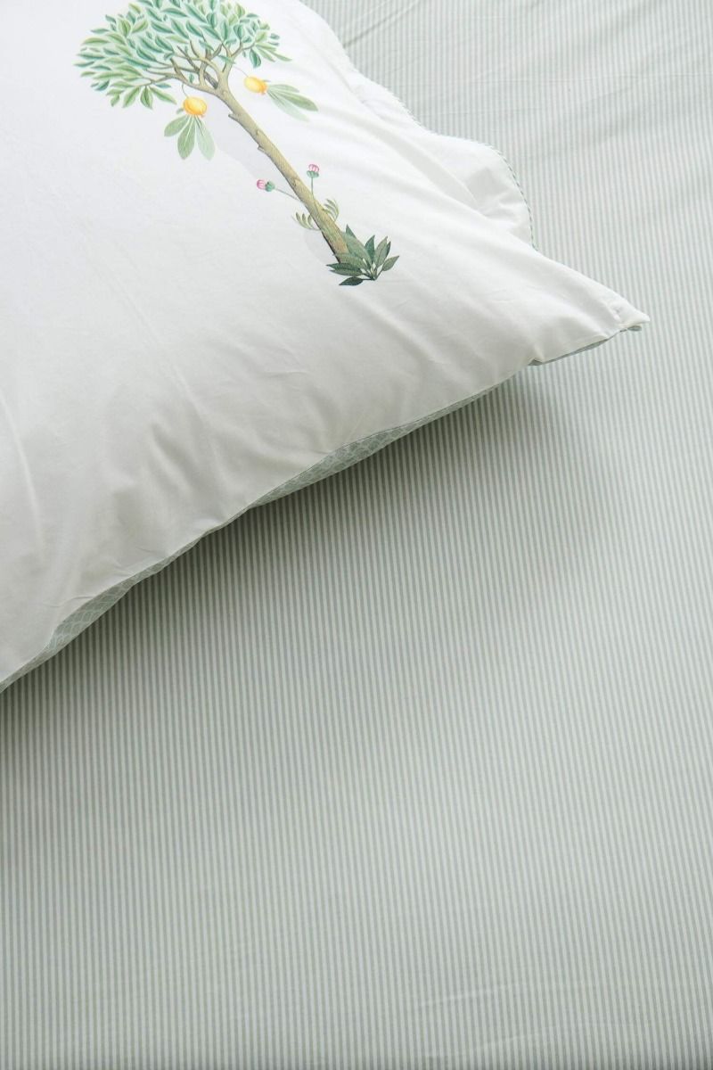 Duo stripe - fitted sheets green