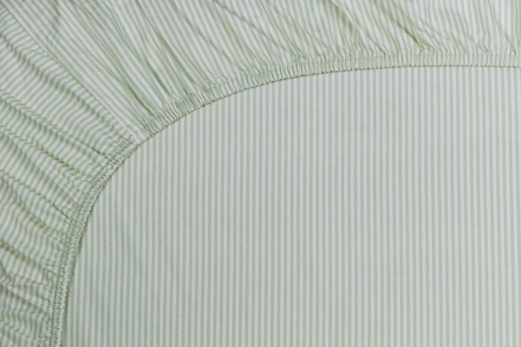 Duo stripe - fitted sheets green