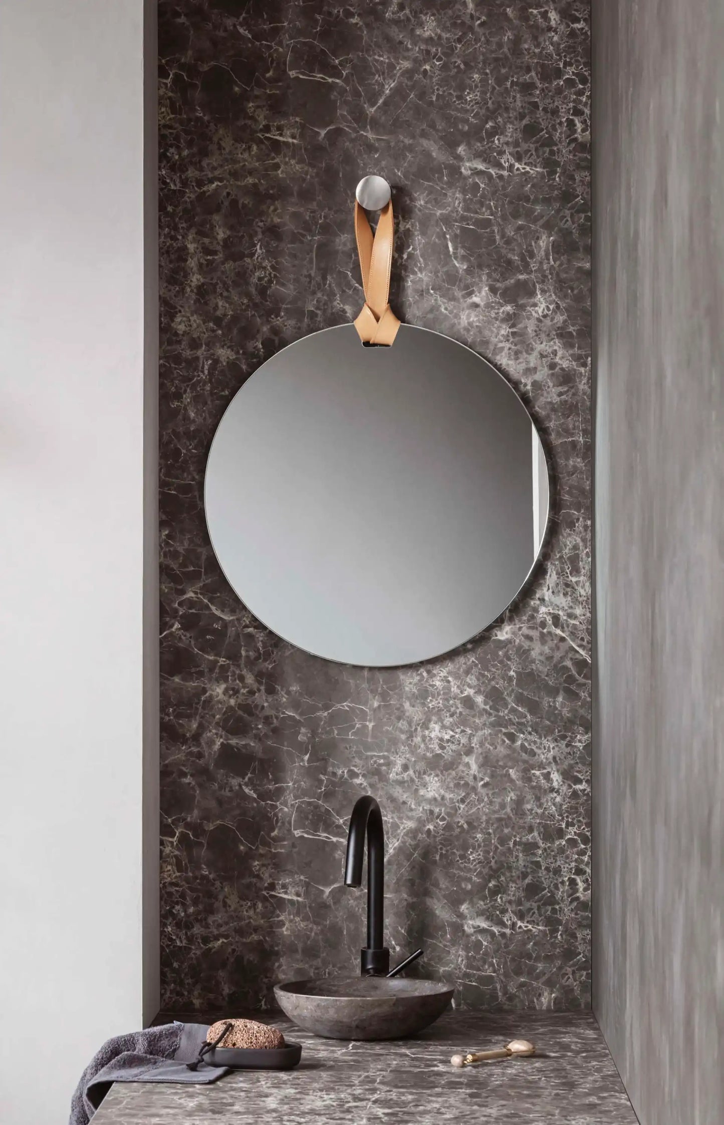Rope Mirror - with leather strap