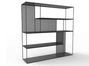 Sarabi Glass and Steel Bookcase