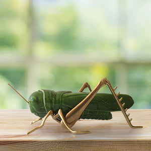 Grasshopper - Green with Brass Legs